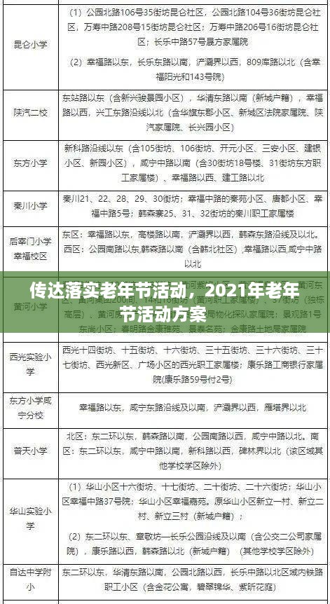 传达落实老年节活动，2021年老年节活动方案 