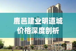 鹿邑建业明道城价格深度剖析