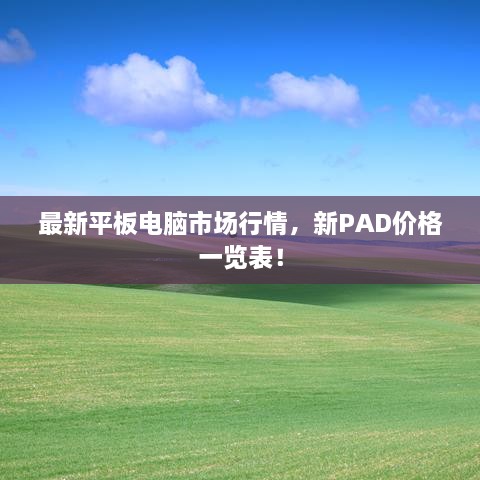 最新平板电脑市场行情，新PAD价格一览表！