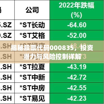 揭秘股票代码000835，投资潜力与风险控制详解