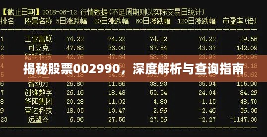 揭秘股票002990，深度解析与查询指南