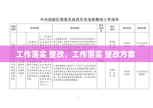 工作落实 整改，工作落实 整改方案 