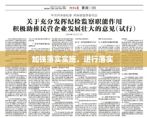 加强落实实施，进行落实 