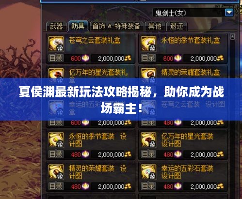 夏侯渊最新玩法攻略揭秘，助你成为战场霸主！