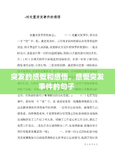 突发的感慨和感悟，感慨突发事件的句子 