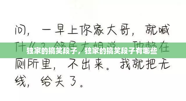 独家的搞笑段子，独家的搞笑段子有哪些 