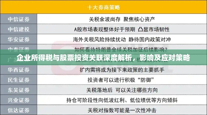 企业所得税与股票投资关联深度解析，影响及应对策略